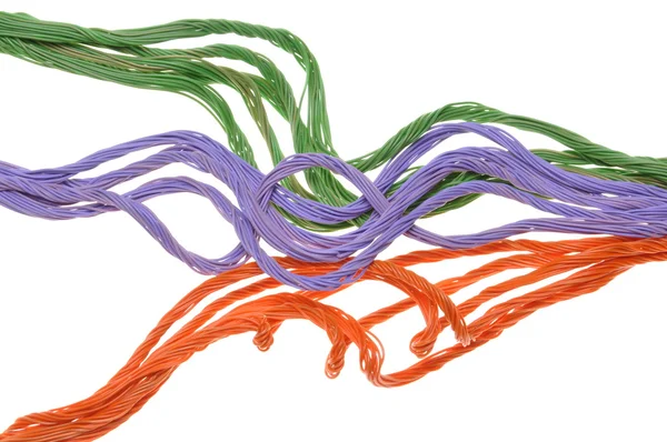 Colored computer cables — Stock Photo, Image