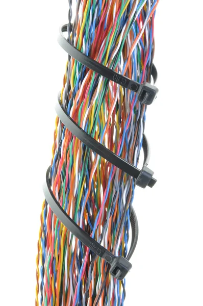 Svazky kabelů, barevné sítě — Stock fotografie