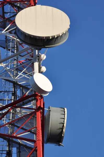 Construction of a telecommunications tower — Stock Photo, Image