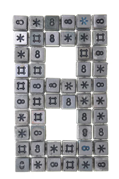 Dígito oito feito de pequenos botões — Fotografia de Stock