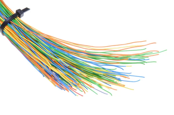 Cables de telecomunicaciones multicolores — Foto de Stock