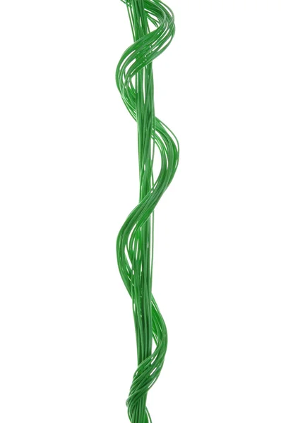 Зеленый компьютерный кабель — стоковое фото