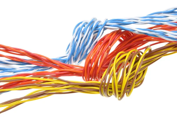 Počítačové kabely s smyčky — Stock fotografie