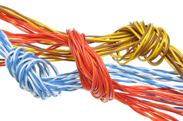 Počítačové kabely s smyčky — Stock fotografie