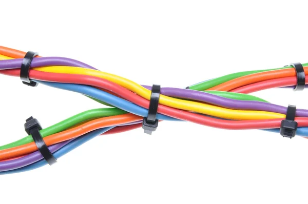 Elektromos vezetékek a kábelkötegelő — Stock Fotó