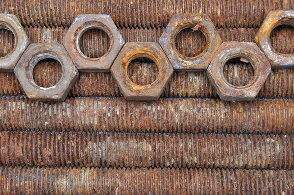 Rusted bolts and nuts — Stock Photo, Image