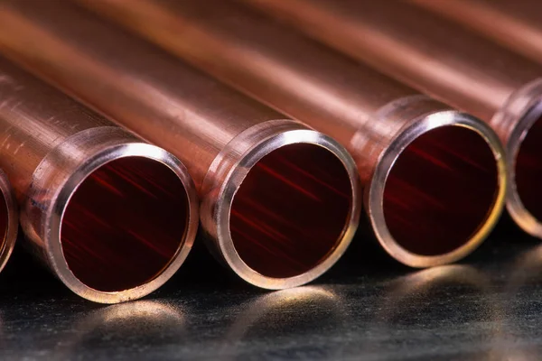 Set Copper Pipes Close — Stock Photo, Image