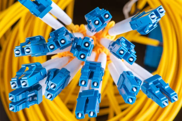 Set of Optical fiber patch cord cables with LC connectors