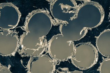 Drilled metal surface, macro view