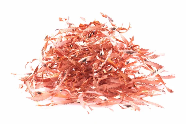 Copper Shavings Recyclable Materials Isolated White Background — Stock Photo, Image