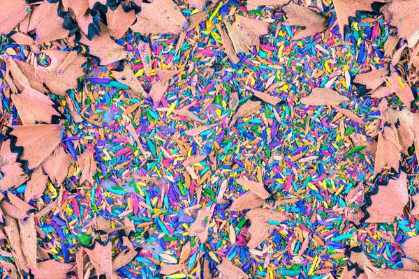 Многоцветные Стружки Карандашей Крупным Планом — стоковое фото