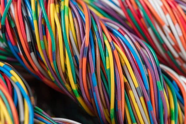 Elektriska Ledningar Flerfärgad Kabel Närbild — Stockfoto