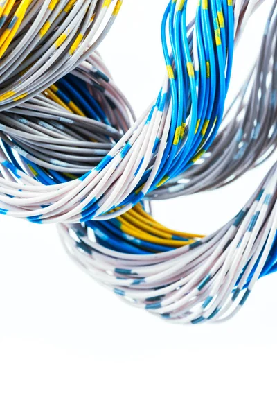 Multicolored Computer Cable Isolated White — 스톡 사진