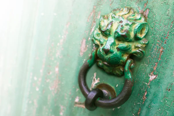 Lion Head Door Knocker Soft Background — 스톡 사진
