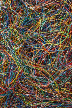 Renkli Elektrik Kablosu ve Kablo Arkaplanı