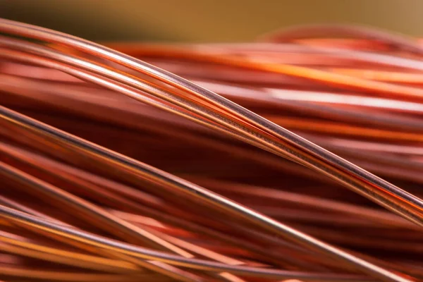 マクロビュー銅ワイヤ 原料金属産業 — ストック写真