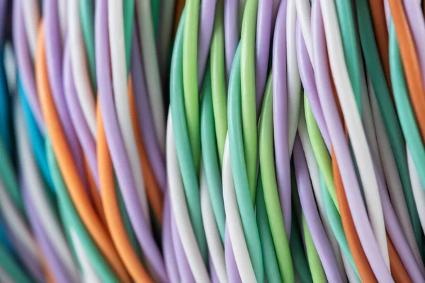 Alambre Cable Multicolor Trenzado Eléctrico Primer Plano —  Fotos de Stock