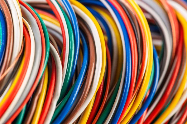 Electric Wiring Multicolored Cable — ストック写真