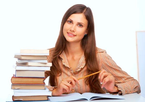 Jonge vrouwelijke student glimlachen — Stockfoto