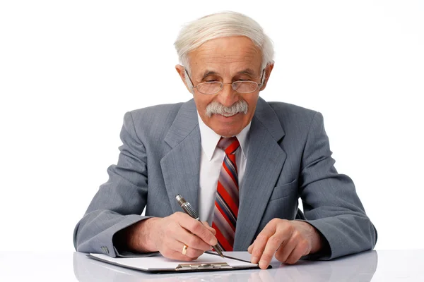 Zakenman schrijven. — Stockfoto