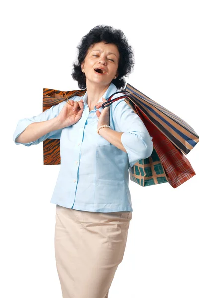 Gelukkig ouderling shopper. — Stockfoto