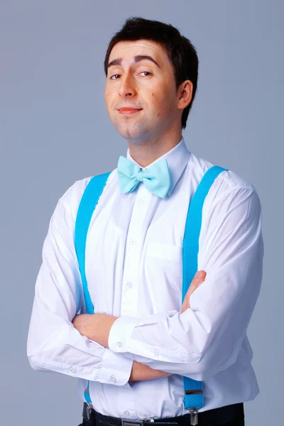 Blue Bow Tie and Brases. — Stock Photo, Image