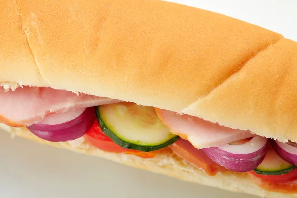 Small sandwich with deli meats and vegetables — Stock Photo, Image