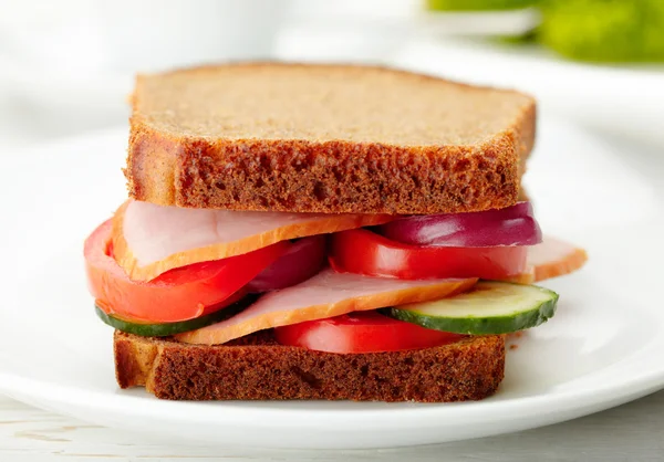 Sanduíche delicioso e saudável — Fotografia de Stock