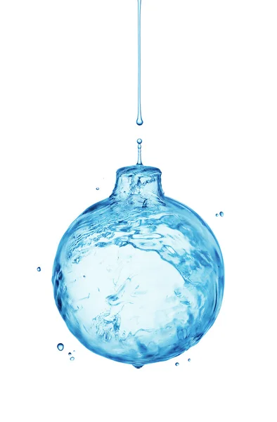 Noel top sıçrama üzerinde beyaz izole su