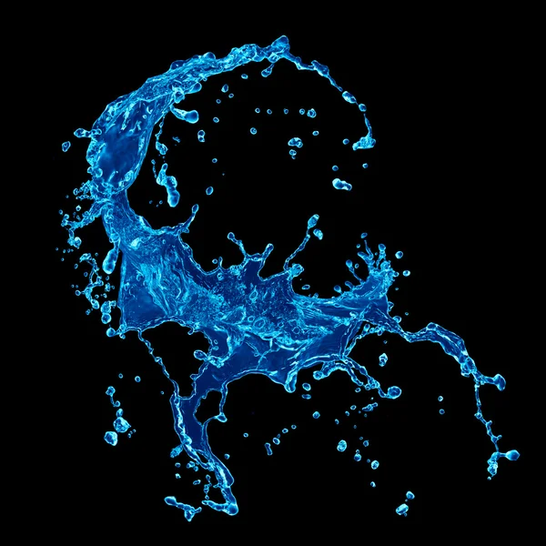 Брызги воды. Изолированный на черном фоне — стоковое фото
