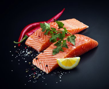 Salmon with lemon and pepper clipart