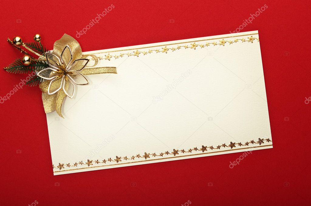Christmas card with space and christmas ornament