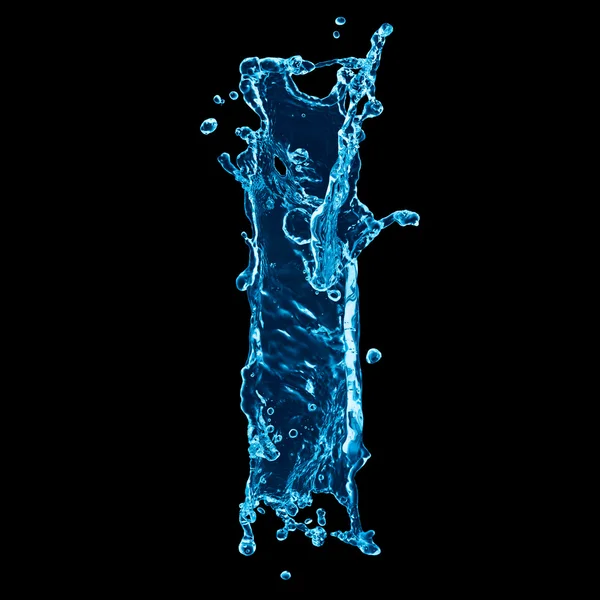 黒の背景に水のアルファベットの 1 文字 — ストック写真