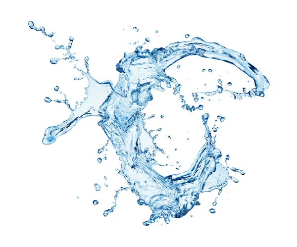 Blue water splash isolated on white background — Stock Photo, Image