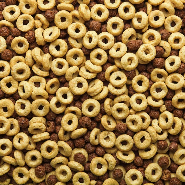 Nahaufnahme von Cornflake Cerealien, einem gesunden und nahrhaften Frühstücksbrei — Stockfoto
