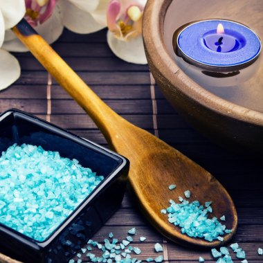 ahşap doku üzerinde Spa