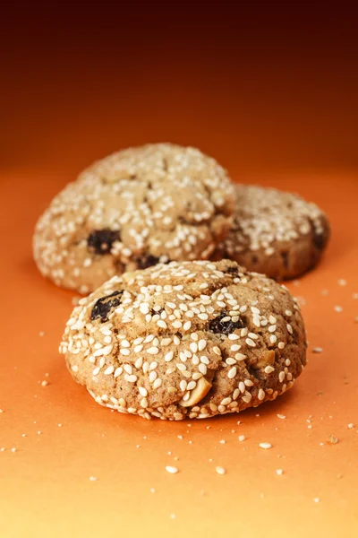 Cookies on a orange background — Stock Photo, Image