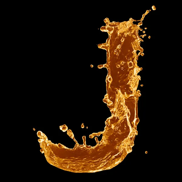 Orange Liquid Splash Alphabet — Stockfoto