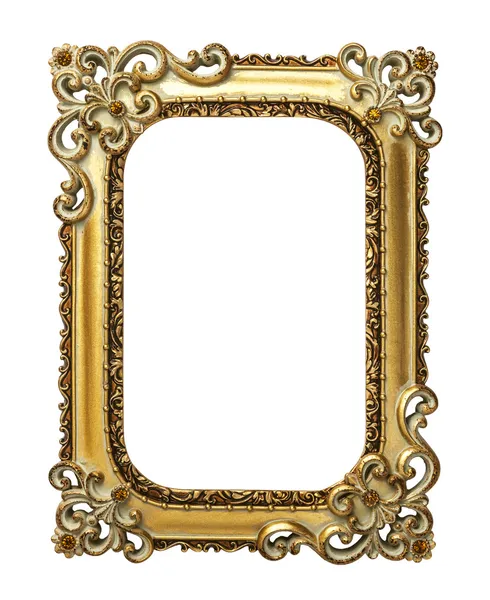 Gold vintage frame isolated on white background — Stock Photo, Image