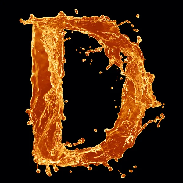 Alfabeto de salpicadura de líquido naranja —  Fotos de Stock