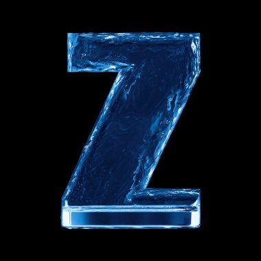 Alfabeden bir harf. bir bardak su sıçrama