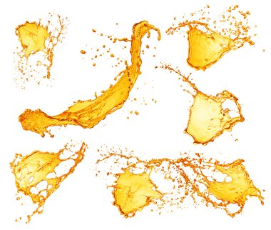 Set of orange water splashes clipart