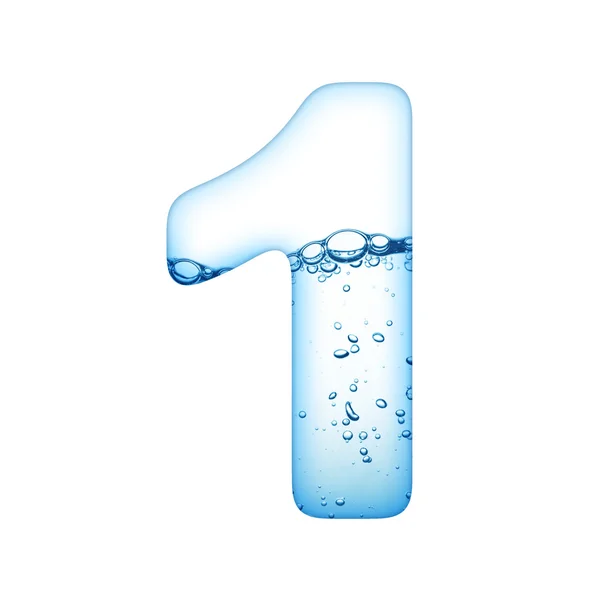 One number of water wave alphabet — Stock Photo, Image
