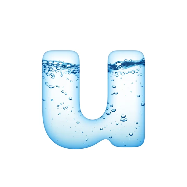 Jedno písmeno abecedy vlna vody — Stock fotografie