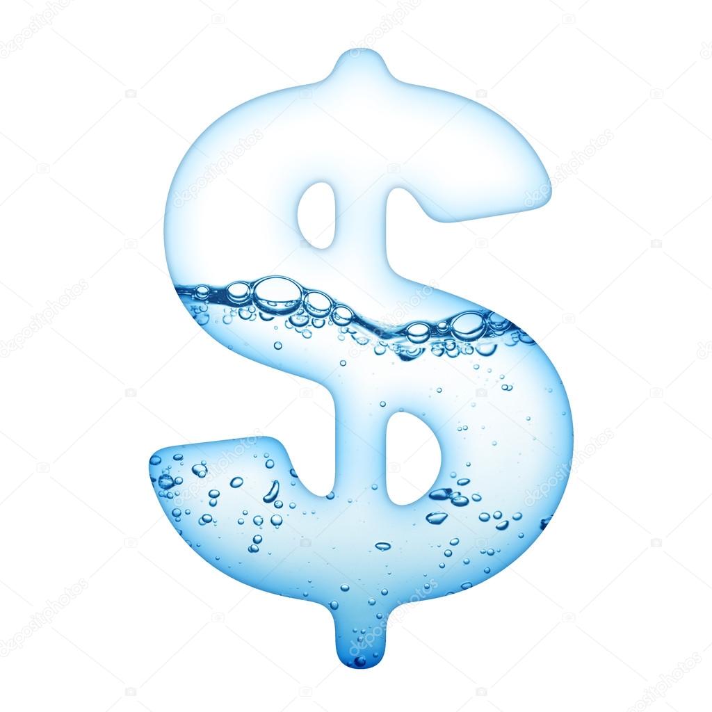 One dollar sign of water wave