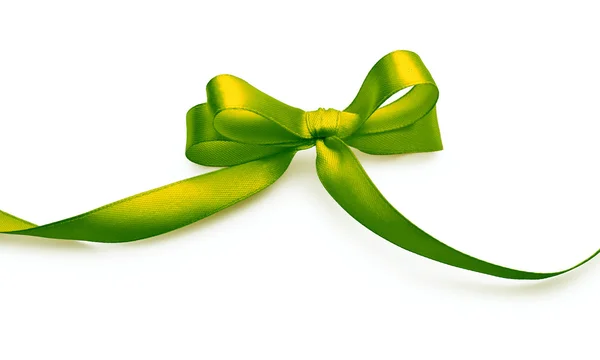 Green bow with shadow — Stock Photo, Image