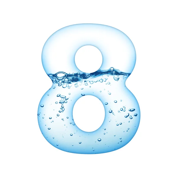 Jeden numer alfabetu fala wody — Zdjęcie stockowe