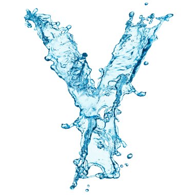 Water splashes letter Y