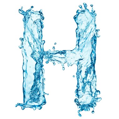 Water splashes letter H clipart