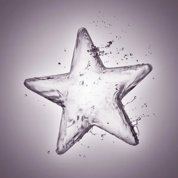 Stern aus Wasserspritzer — Stockfoto